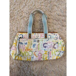 Coach Hamptons Scribble Graffiti tote